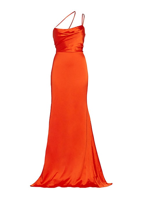 Lustrous One-Shoulder Gown
