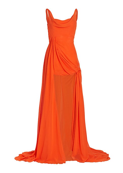 Dramatic Draped Evening Gown