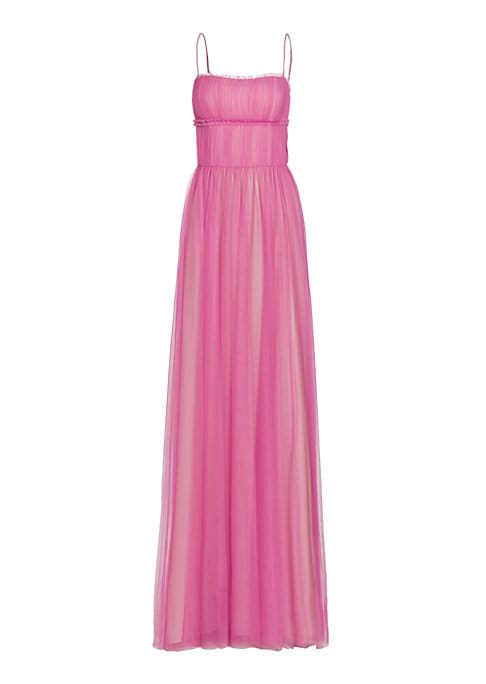 Cape Back Tulle Gown