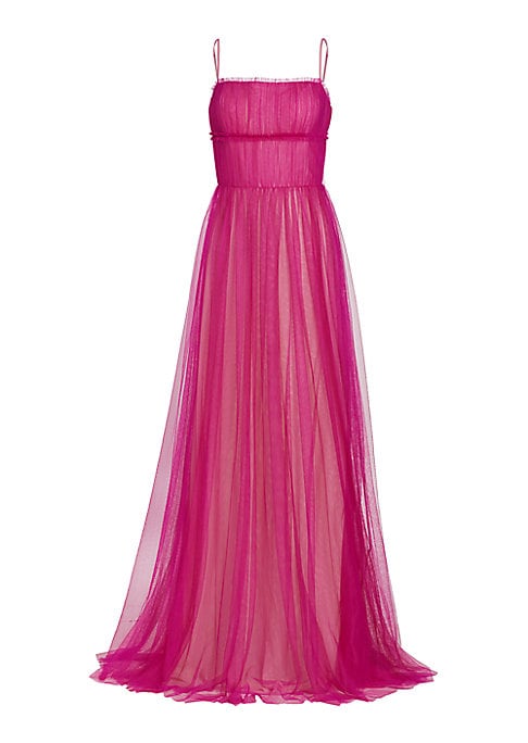 Cape Back Tulle Gown