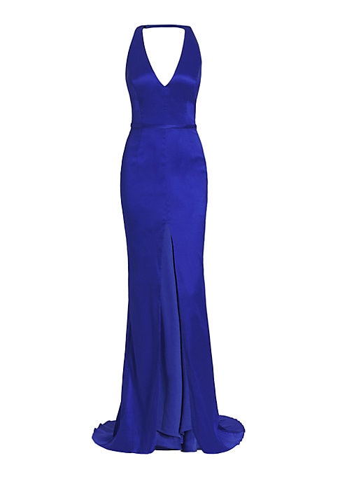 Elegant Satin Slit Gown