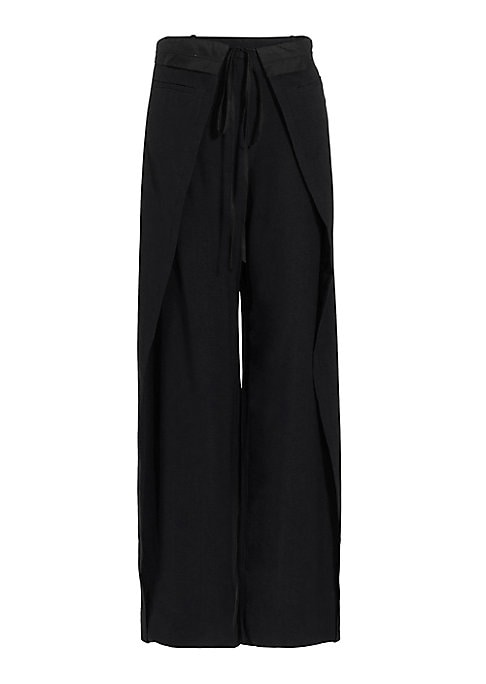 Draped Trousers with Tie