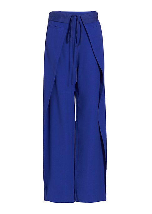 Draped High-Waist Trousers