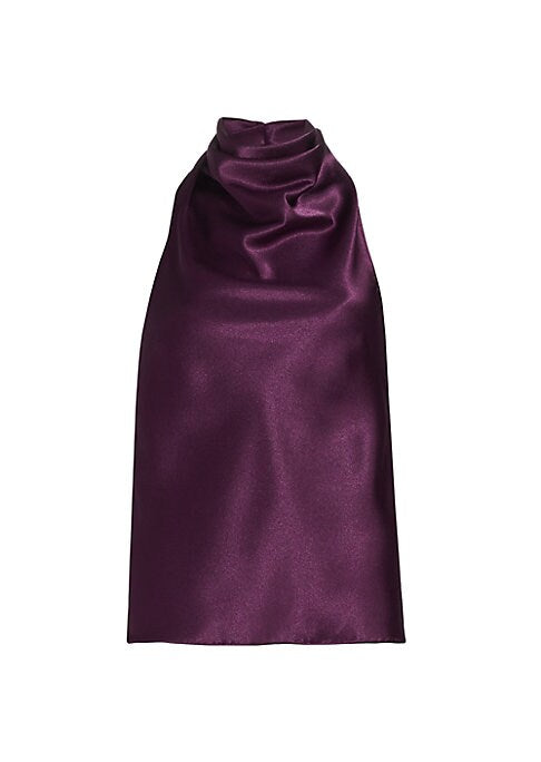 Draped Satin Halter Top