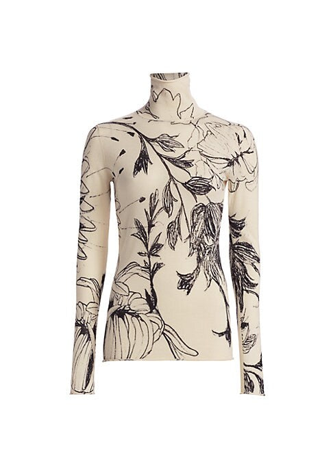Floral Knit Turtleneck