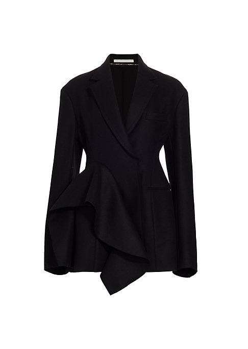 Chic Draped Wool Jacket