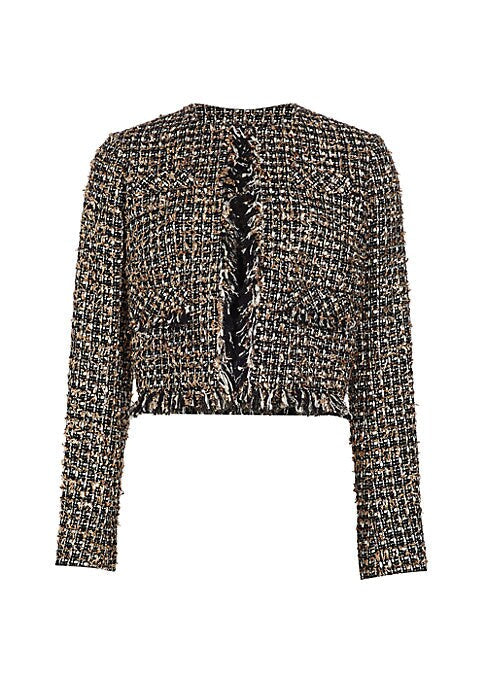 Fringe Textured Crop Jacket