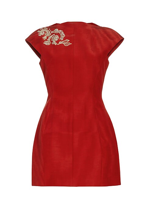 Floral Beaded Cap Minidress