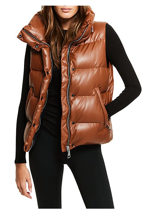 Vegan Leather Puffer Vest