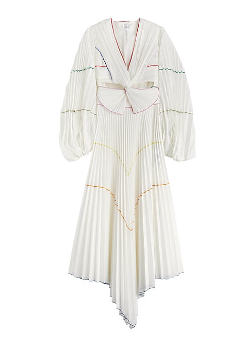 Vivid Cut-Out Plissé Dress