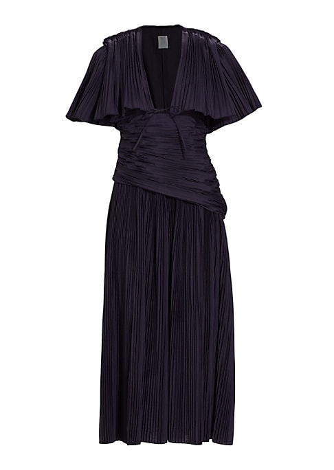 Draped Cape Midi Dress