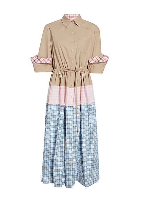 Gingham Cut-Out Midi Dress