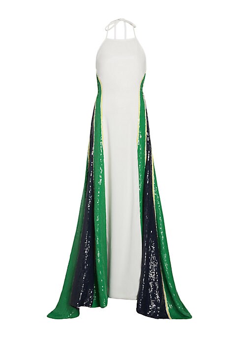 Colorblock Sequin Gown