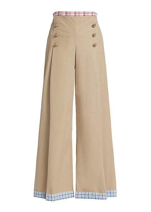 Chic Plaid Wide-Leg Trousers