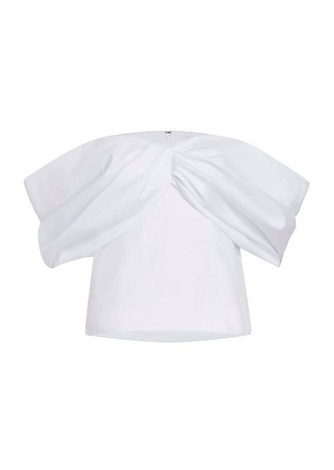 Draped Off-Shoulder Crop Top