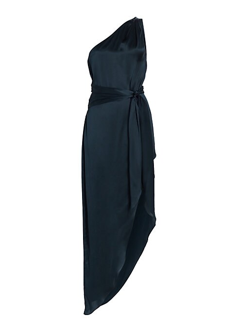 Silk Asymmetric Cut Dress