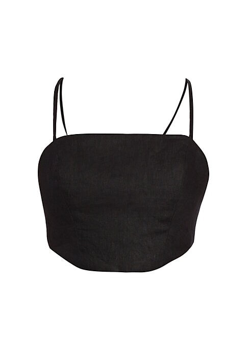 Linen Square Neck Crop