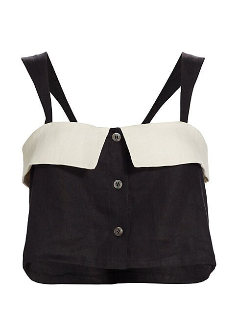 Linen Square Neck Top
