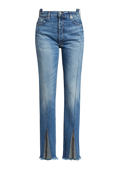 Asymmetric Split Hem Jeans