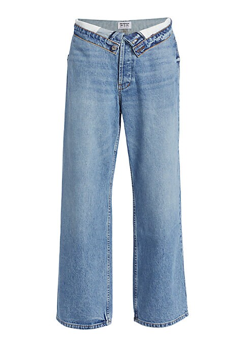 Chic Foldover Denim Pants