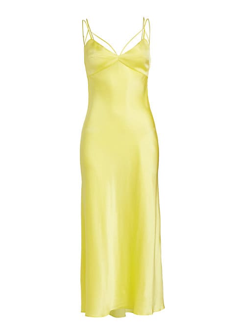 Lustrous V-Neck Midi Dress