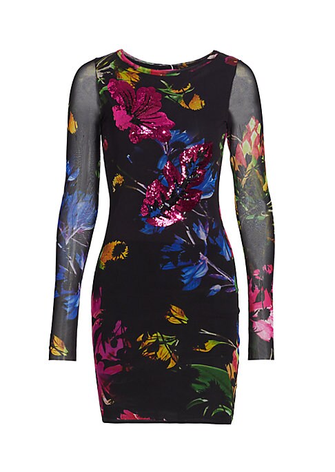 Floral Sequin Mini Dress