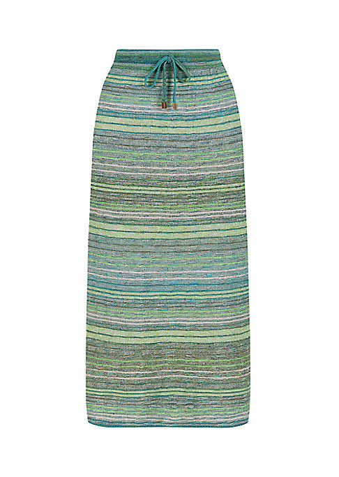 Striped Midi Pencil Skirt