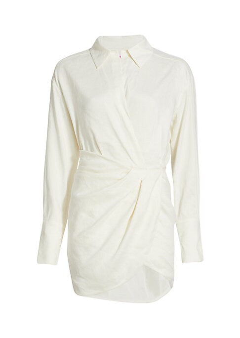 Asymmetrical Linen Wrap Dress