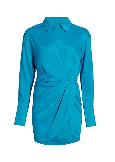 Asymmetric Linen Wrap Dress