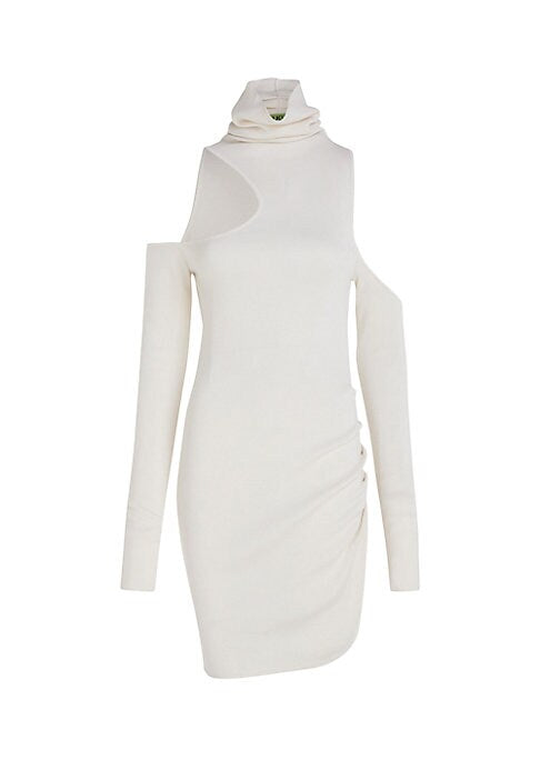 Chic Cut-Out Wool Dress