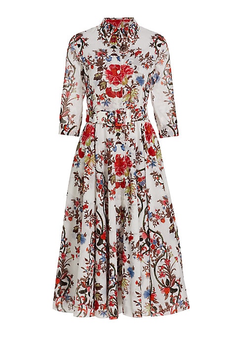Floral Cotton Mid-Length Dress