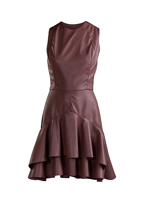 Ruffled Faux Leather Dress