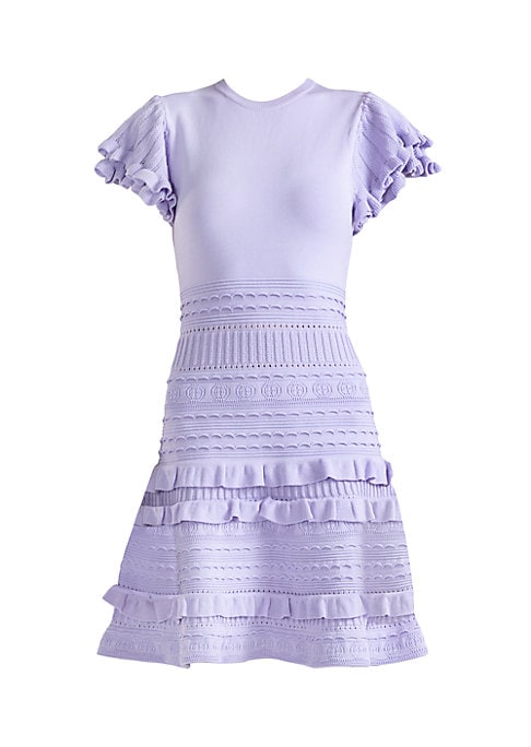 Frill-Trimmed Knit Dress