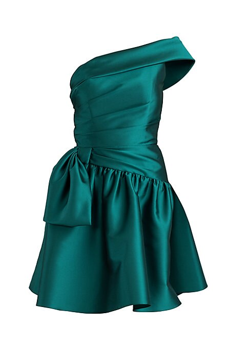 Satin Bow One-Sleeve Dress