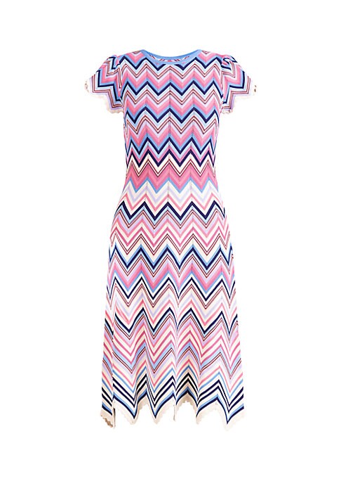 Chevron Cap Sleeve Dress
