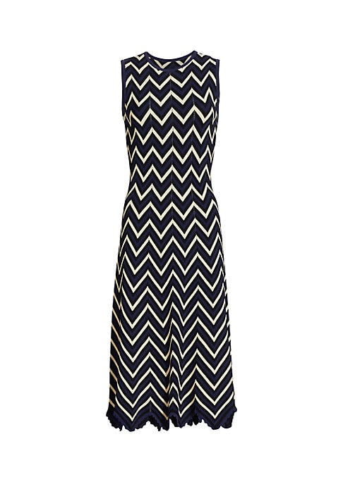 Zigzag Stripes Midi Dress