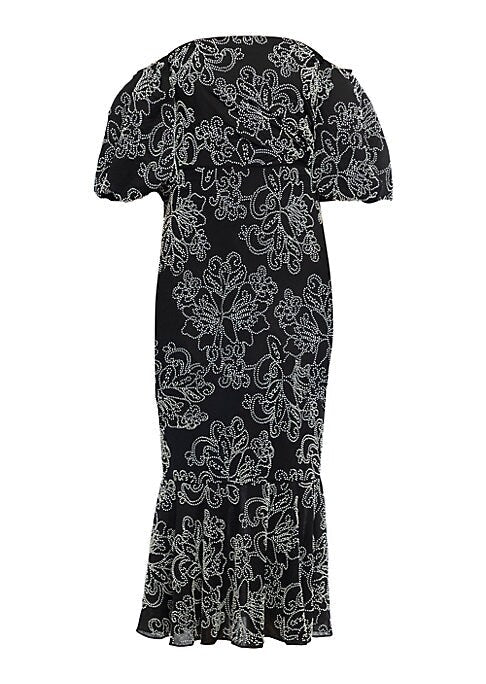 Floral Bead Midi Dress