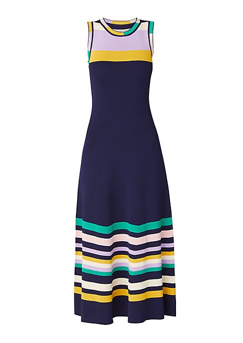 Striped Fitted Flare Dress