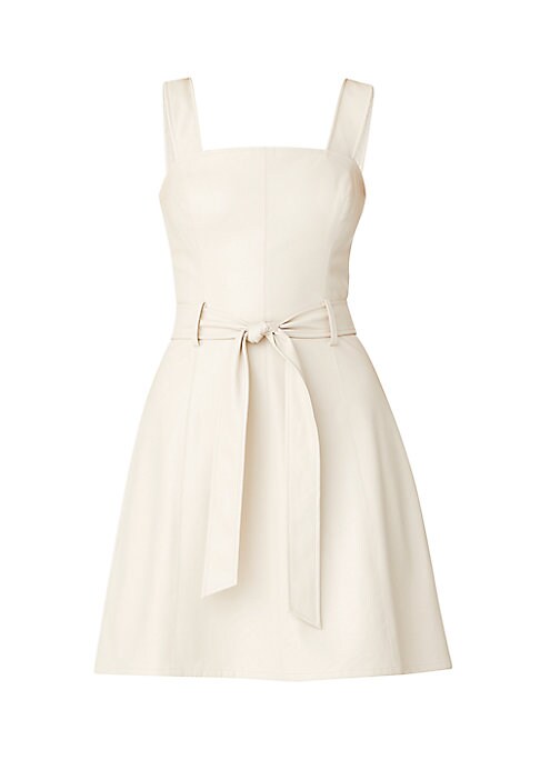 Faux-Leather Flare Dress