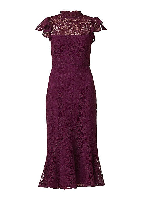 Lace Ruffle Midi Dress