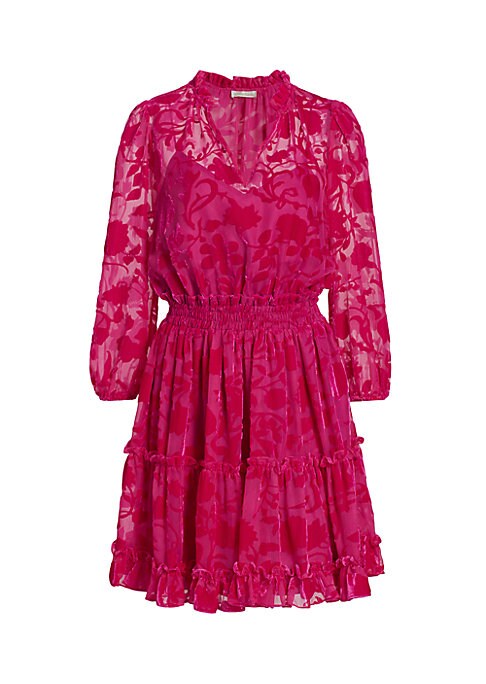 Velvet Ruffle Tiered Dress