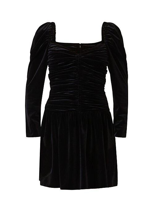 Velvet Puff Sleeve Dress