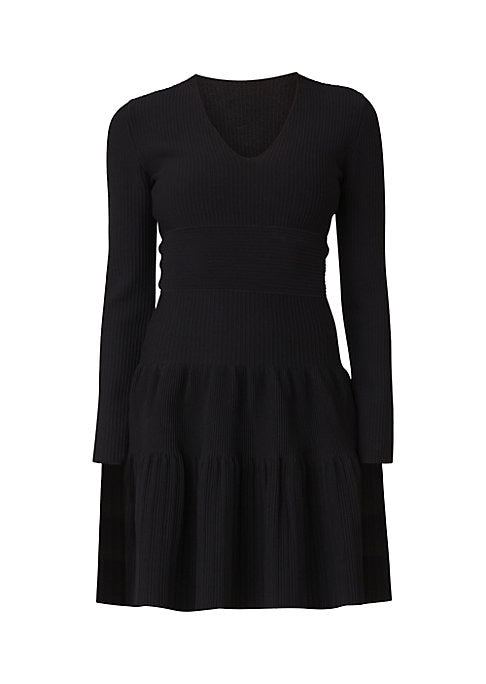 Ribbed V-Neck Minidress