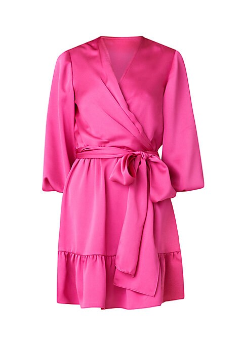 Flirty Satin Wrap Dress