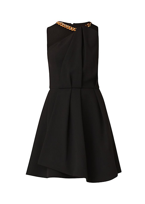 Chain Pleat Halter Dress