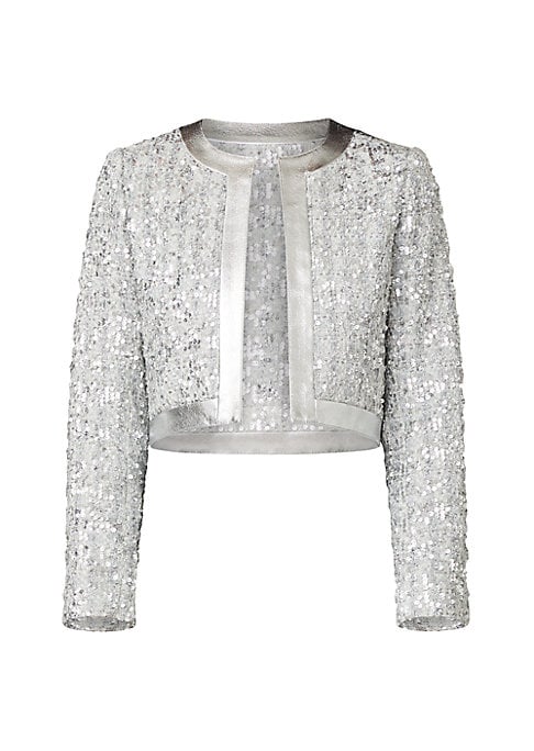 Metallic Sequin Crop Jacket