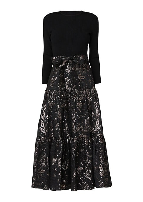 Elegant Tiered Metallic Dress