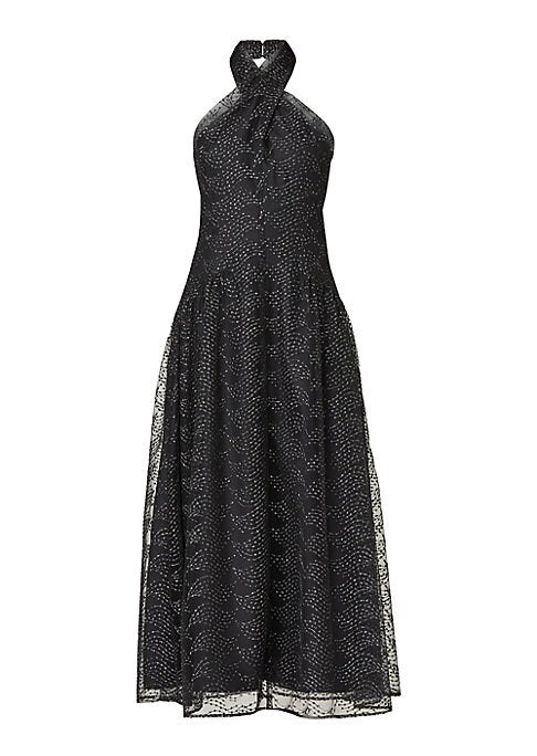 Shimmering Twisted Halter Dress