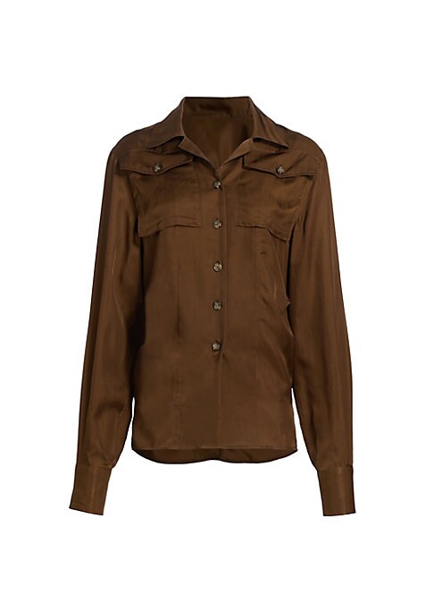 Satin Utility Pocket Shirt
