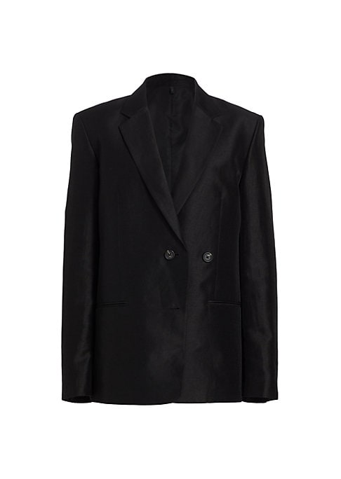 Textured Linen Double Blazer